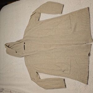 Cyrus Women's Tan Open-front Hooded Cardigan